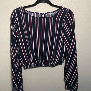 Long Flowy Sleeve Crop Top